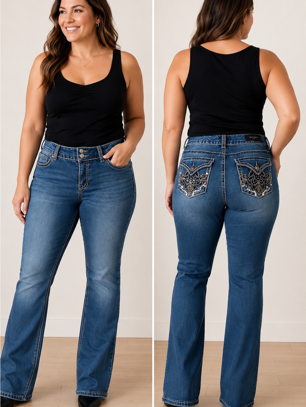 Nine West Jeans Women’s Size 6 Regular Bootcut Embellished Pockets